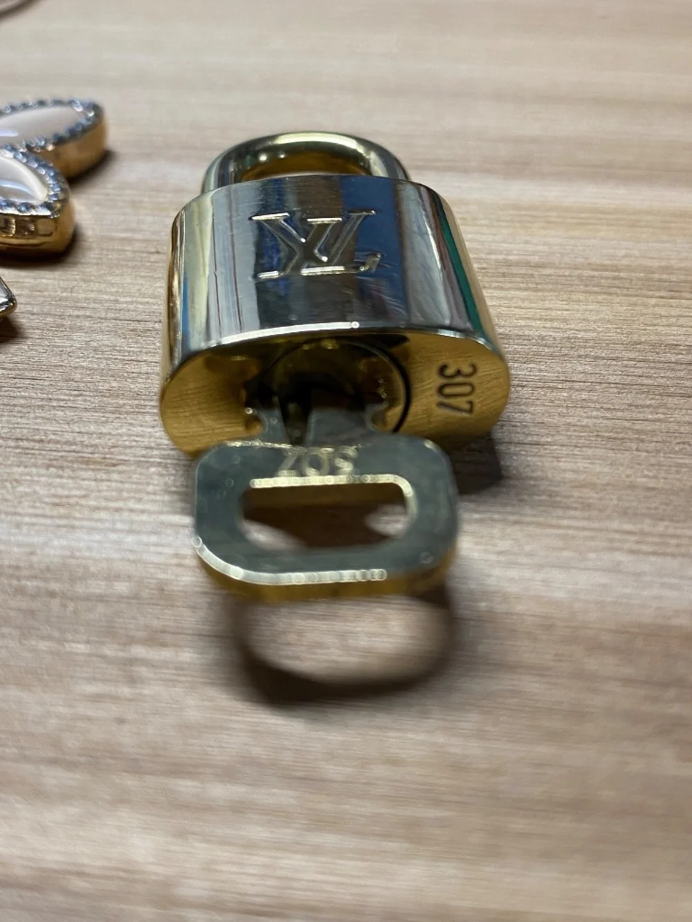Authentic Louis Vuitton Padlock & Key Set #307 + Free Gift Charm